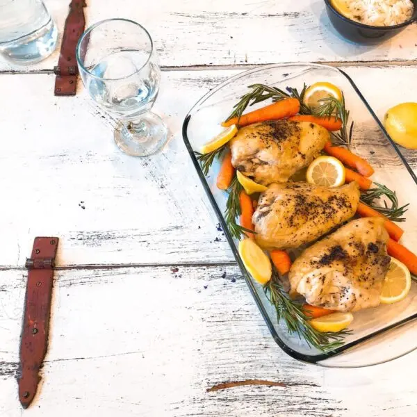 Senegalese Chicken Yassa served over rice with caramelised onions and lemon, a bold West African lemon chicken dish