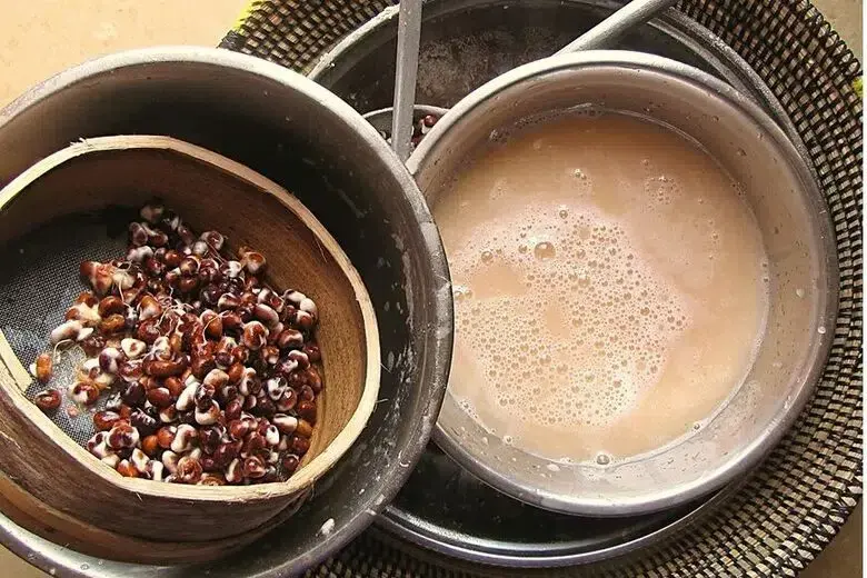 Bouye juice, a Senegalese drink made from soaked baobab fruit pulp