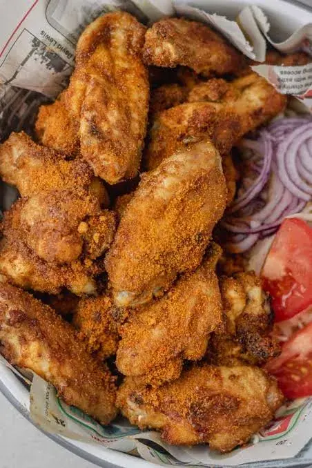 Chicken suya, Nigerian grilled chicken wings coated in peanut based yaji spice