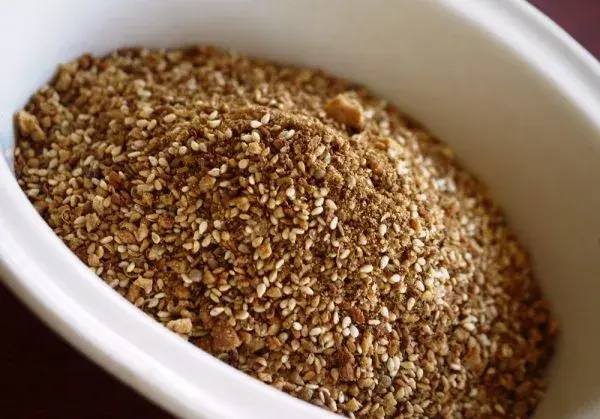 Dukkah, an Egyptian blend of toasted hazelnuts, sesame and spices