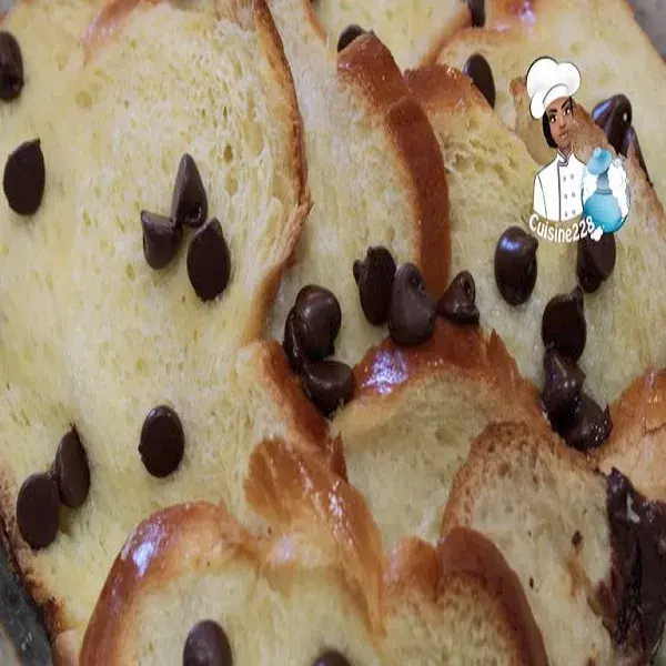 French toast made with thick slices of brioche, baked with chocolate