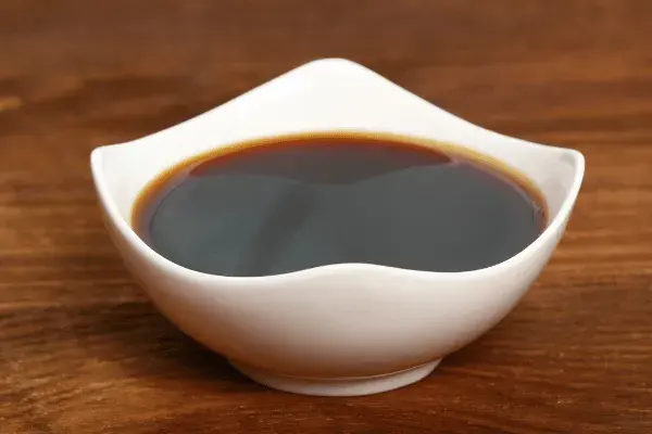 Homemade browning sauce, a dark caramelised sugar syrup