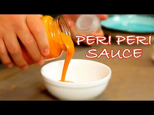 Peri peri chicken sauce, a thick red bird's eye chilli sauce with lemon and paprika