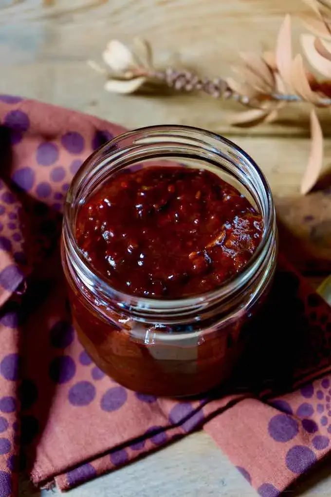Shito, the dark Ghanaian chilli sauce made with dried shrimp and smoked fish in oil