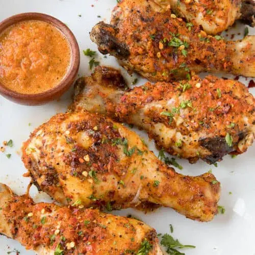 South African peri peri chicken marinated in chilli, lemon and paprika