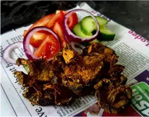 Vegan suya, oyster mushrooms grilled and tossed in Nigerian suya spice