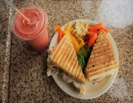 sandwich and banana smoothie