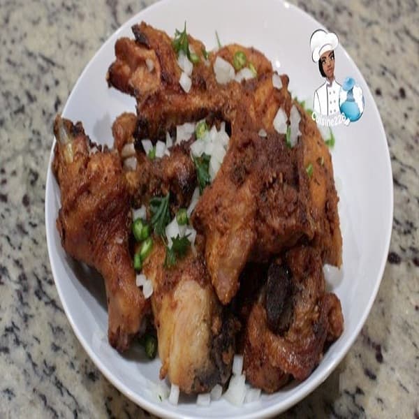 Baked Teriyaki Chicken glazed and golden from the oven, served with rice and spring onions