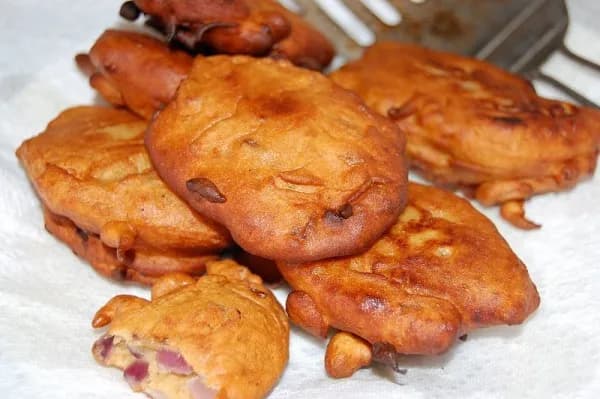 Akara, West African fritters of whipped ground beans deep fried until golden