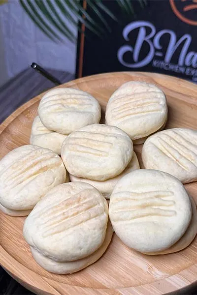 Butter crunch cookies, pale crumbly cornflour shortbread pressed with a fork