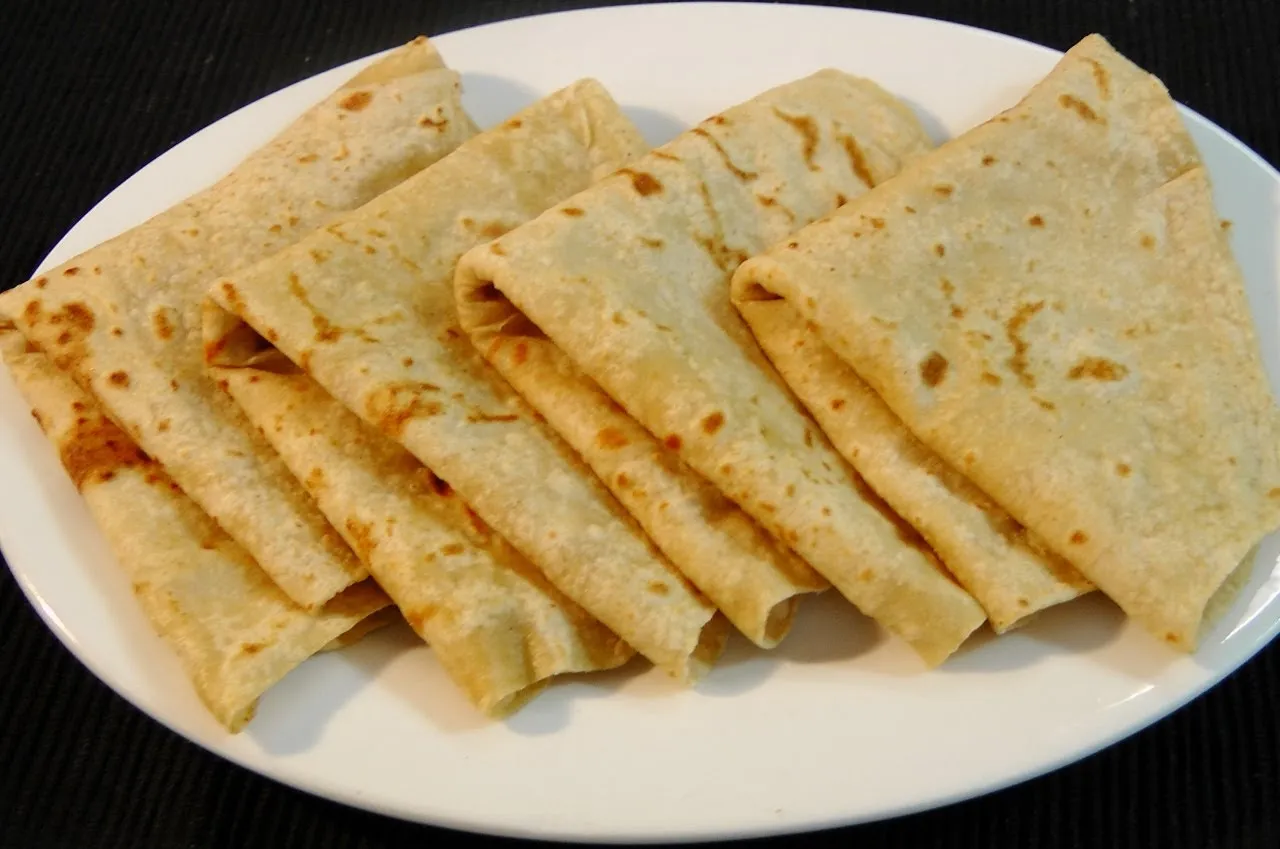 Chapati, thin unleavened East African flatbread cooked on a griddle