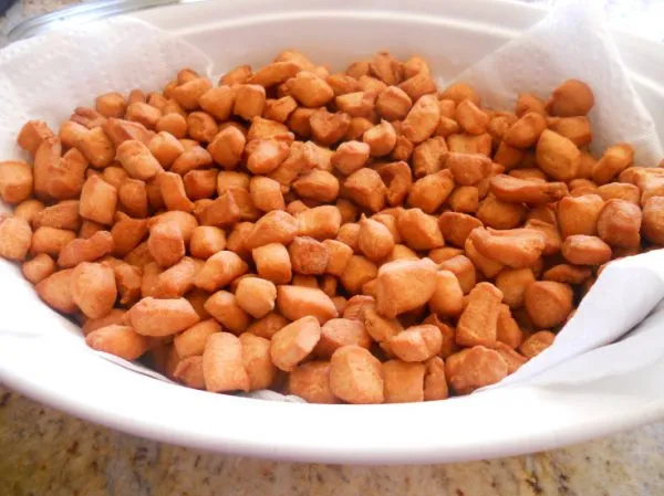 Chin chin, small pieces of crunchy Nigerian fried dough snack