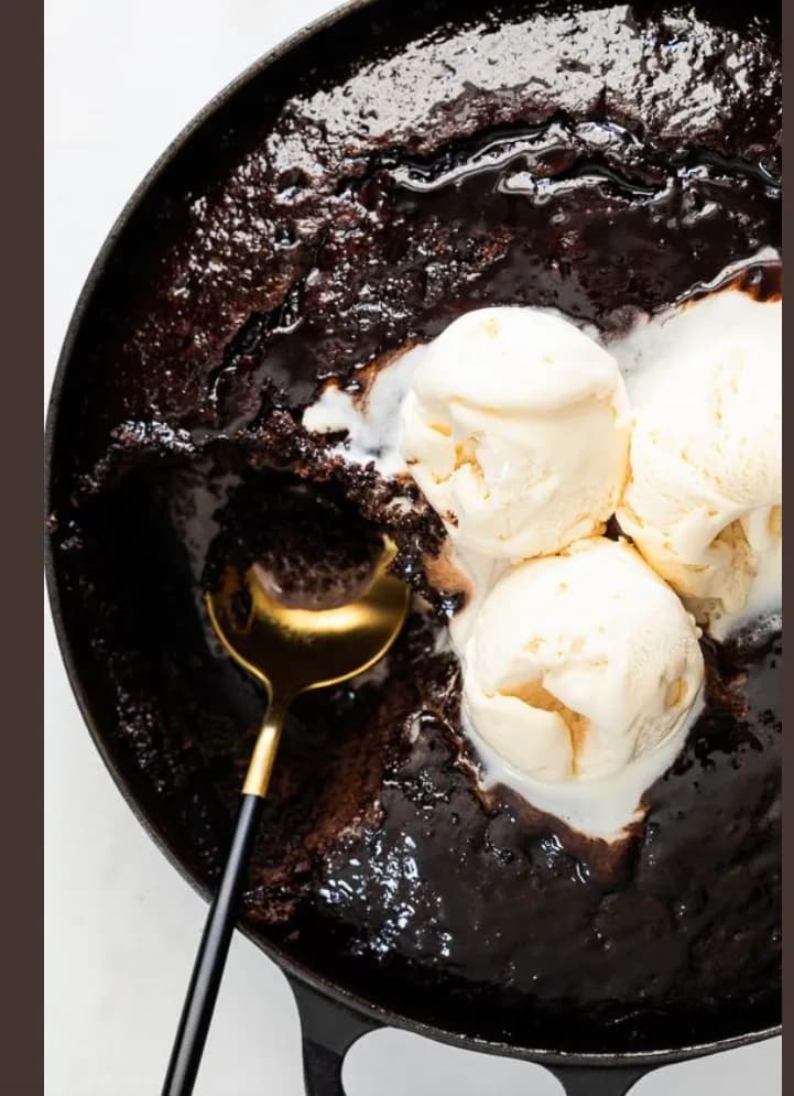 Chocolate malva pudding, a warm South African sponge soaked in a chocolate cream sauce