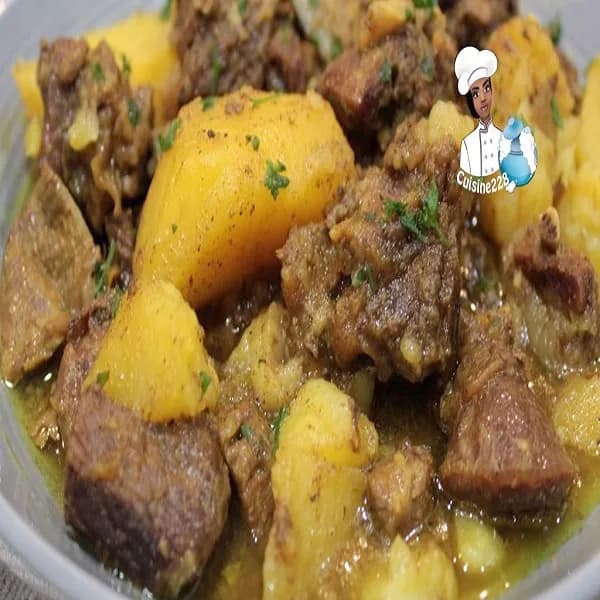 Goat curry, Jamaican curried goat with potatoes in a rich sauce