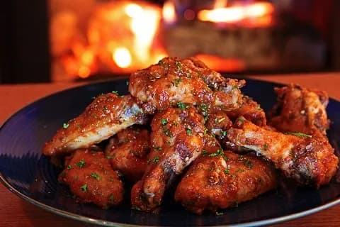 Grilled shito wings, Ghanaian chicken wings glazed in dark chilli sauce