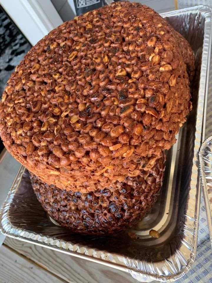 Groundnut sweet, a Cameroonian confection of peanuts set in caramelised sugar and cut into blocks