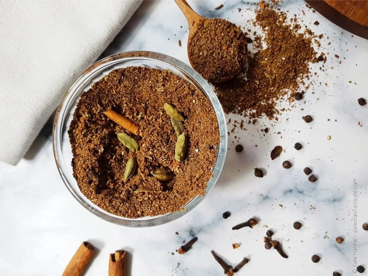 Homemade pilau masala, East African spice blend of cumin, cardamom, cloves and cinnamon