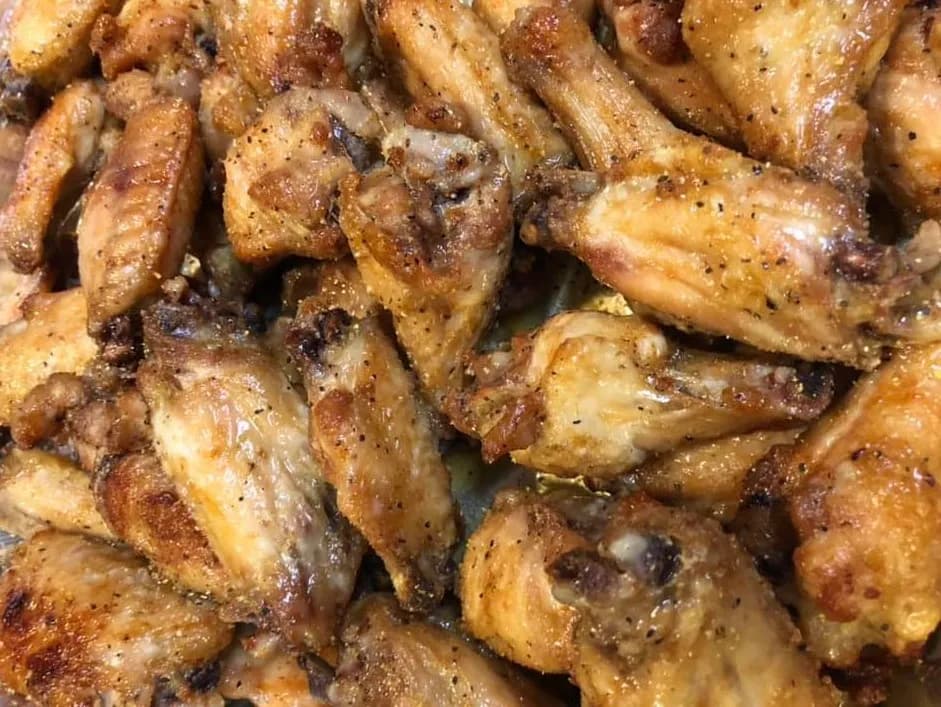 Lemon pepper chicken wings tossed in a honey and lemon sauce