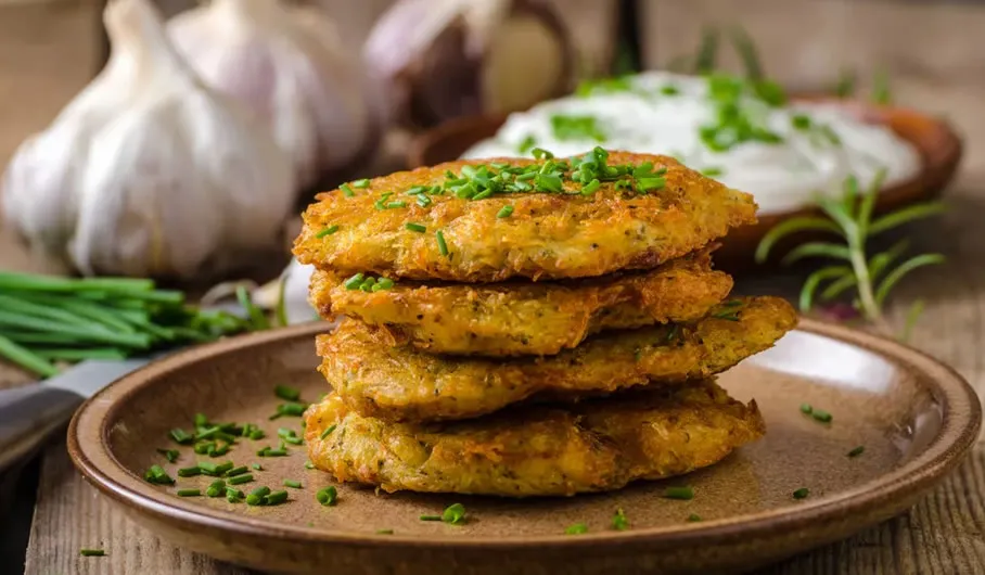 Maakouda, Moroccan fried potato cakes with coriander and turmeric