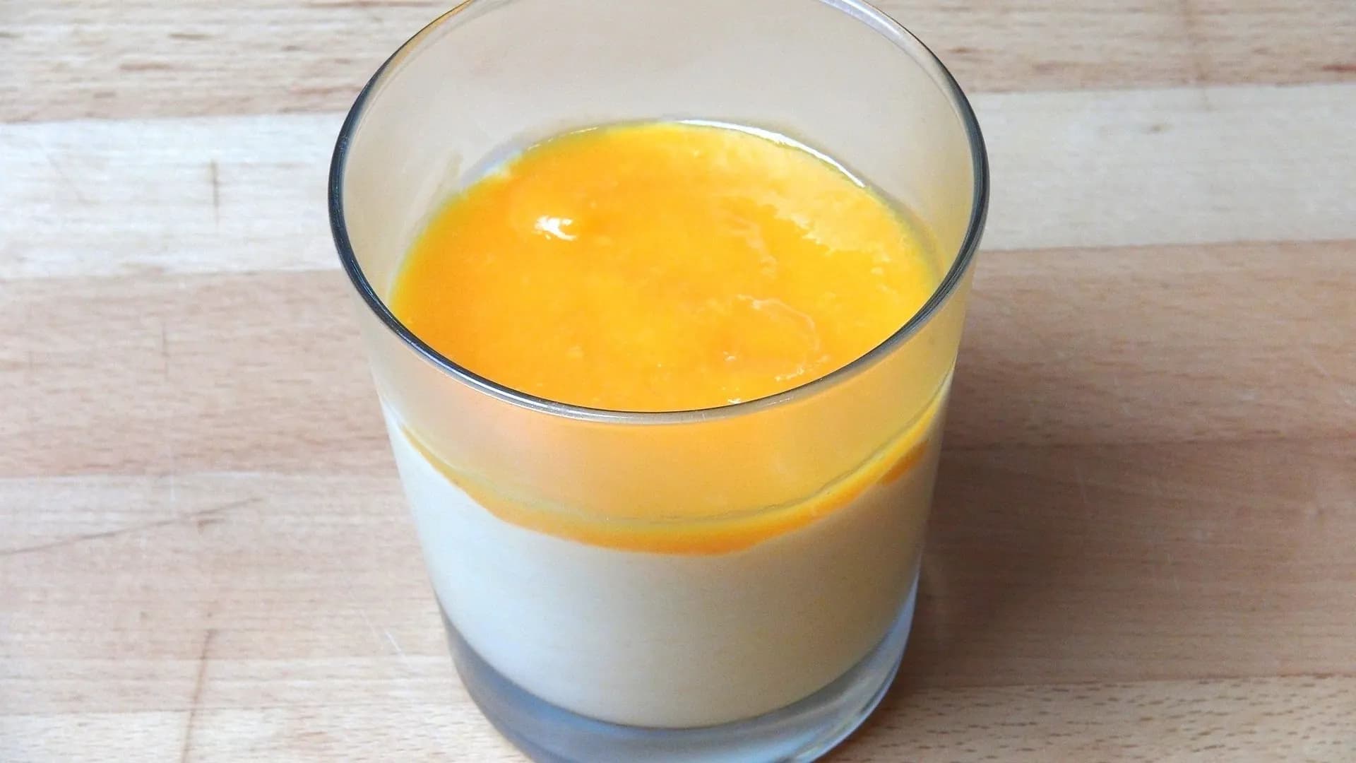 Mango fool, a chilled dessert of mango purée folded through cream