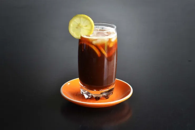 Mazagran, Algerian iced coffee served over ice with lemon and sugar syrup