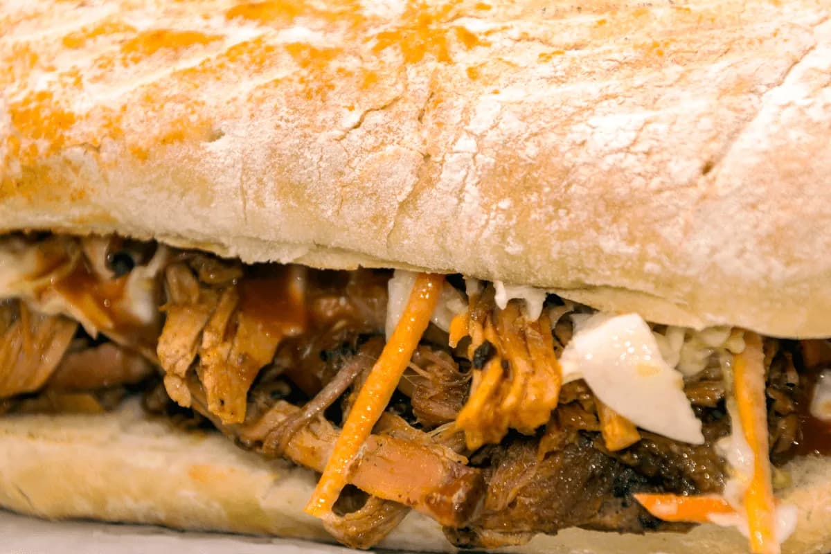 Meat bread, spiced minced meat baked inside folded yeasted dough