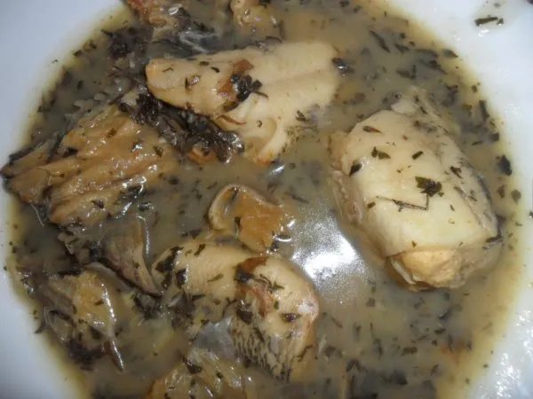 Nsala soup, an Igbo white soup from eastern Nigeria made without palm oil and thickened with pounded yam