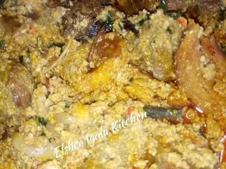 Ogidigbo, an Igala corn pudding from Nigeria steamed in leaves and served warm