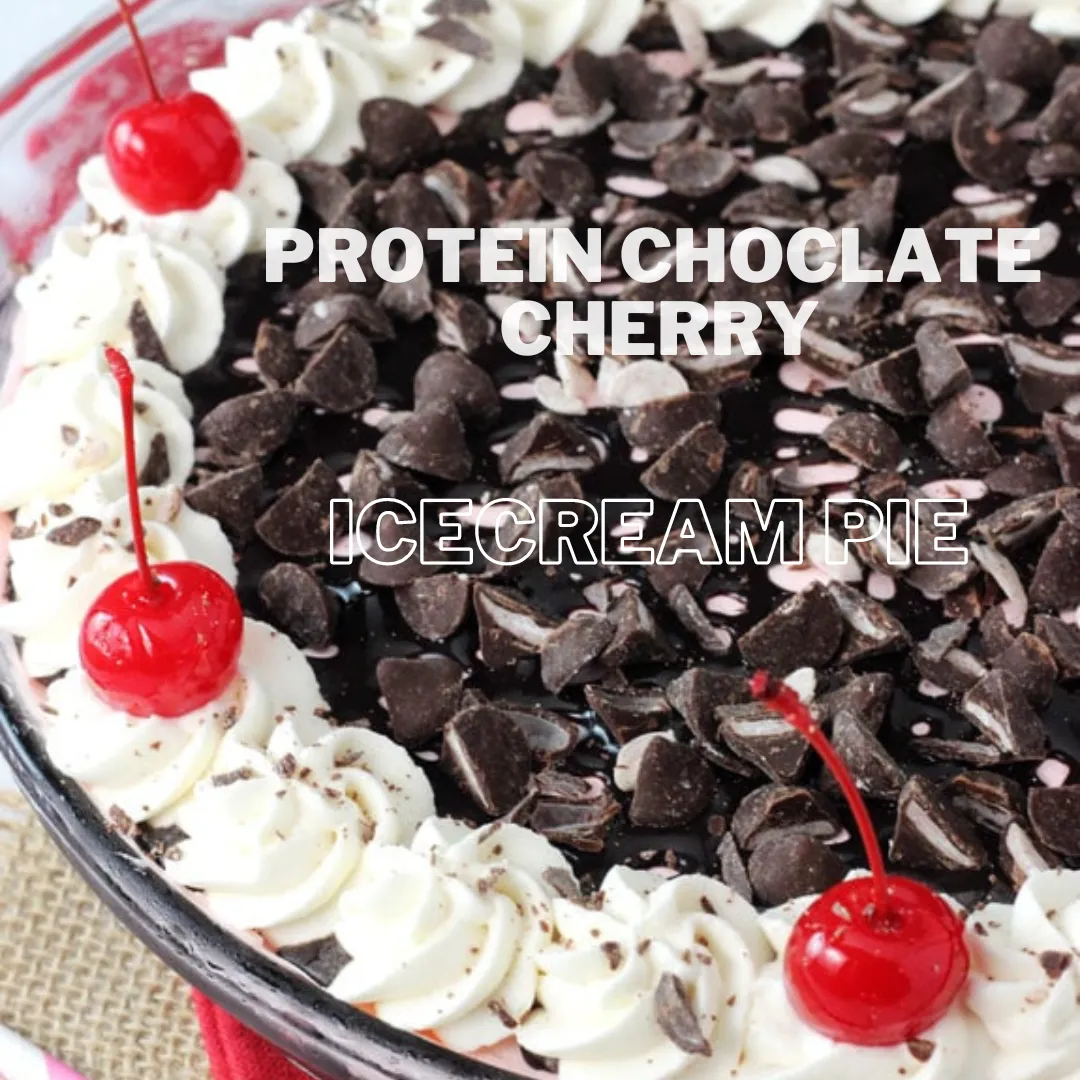 A frozen chocolate cherry yoghurt pie in an almond crust