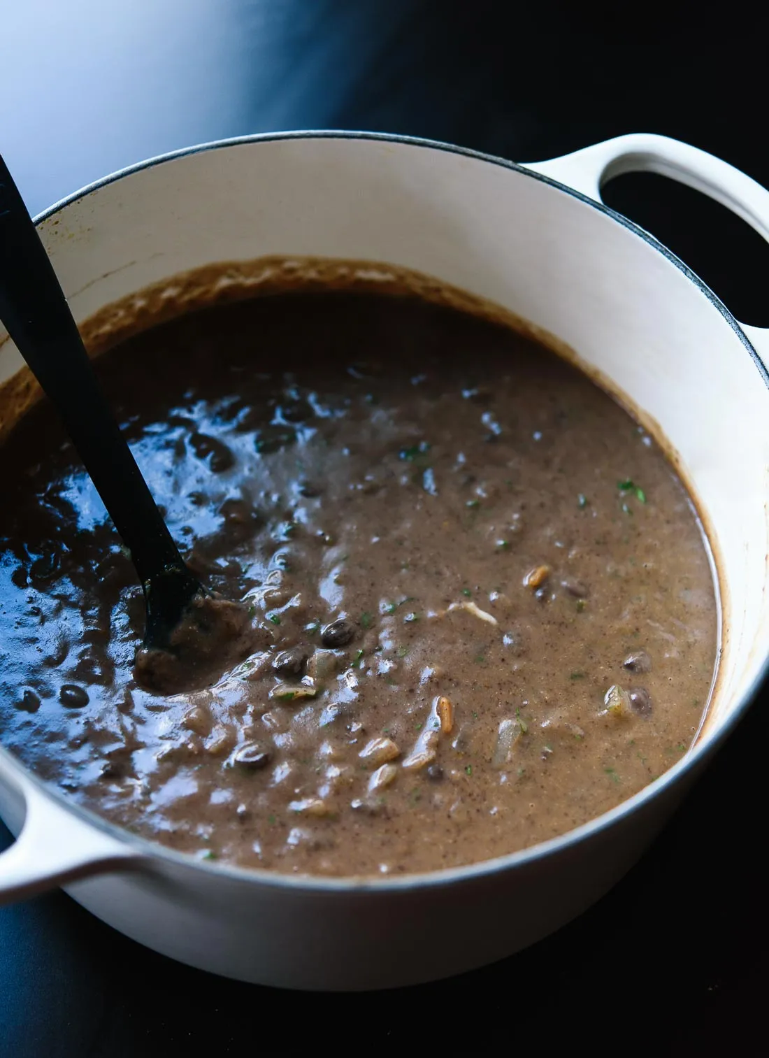 Sugar bean soup, a thick South African stew of speckled beans and bone-in beef