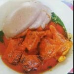 White Amala and Ilasa Soup