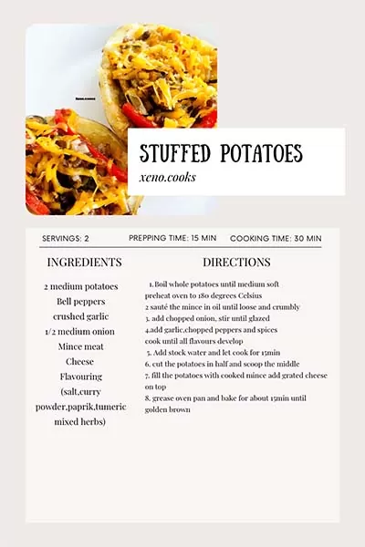 Stuffed Potatoes 3 Stuffed potatoes